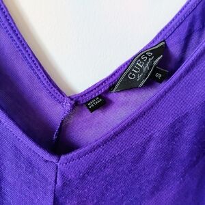 GUESS Purple V-Neck Tank Top